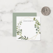 グリーンリーユーカリプトゥスシック ノートカード (正面/裏面インサイチュ)