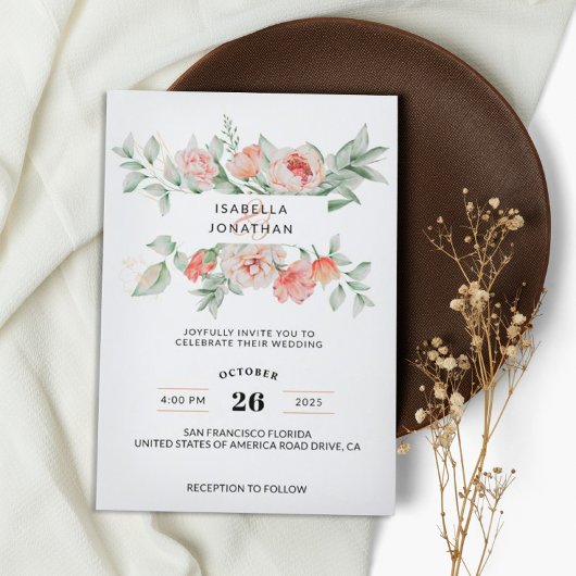 グリーンリーユーカリプトゥスセージグリーン秋結婚フローラ 招待状