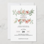 グリーンリーユーカリプトゥスセージグリーン秋結婚フローラ 招待状 (正面)