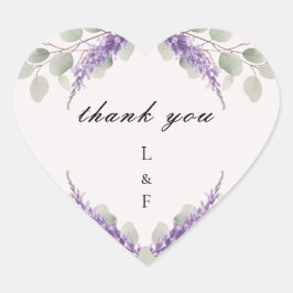 グリーンリーユーカリプトゥスバイオレットラベンダーサンキュー ハートシール