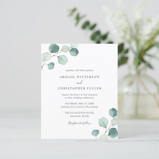 グリーンリーユーカリプトゥスバジェット結婚式招待状 (スタンド正面)
