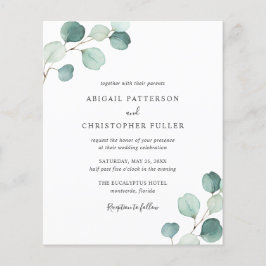 グリーンリーユーカリプトゥスバジェット結婚式招待状