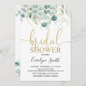 グリーンリーユーカリプトゥスブライダルシャワー招待 招待状 (正面/裏面)