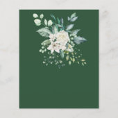 グリーンリーユーカリプトゥスホワイトローズ結婚式招待状 (裏面)