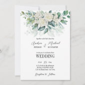 グリーンリーユーカリプトゥスホワイトローズ結婚式招待状 招待状 (正面)