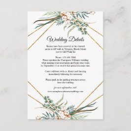 グリーンリーユーカリプトゥス綿グリッター結婚ズ詳細 エンクロージャーカード