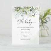 グリーンリーユーカリプトゥスOhベビーベビーシャワー 招待状 (スタンド正面)