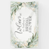 グリーンリーユーカリリースブライダルシャワー歓迎 横断幕 (縦)