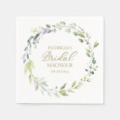 グリーンリーユーカリリースブライダルシャワー スタンダードカクテルナプキン (正面)