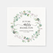 グリーンリーユーカリリースブライダルシャワー スタンダードカクテルナプキン (正面)