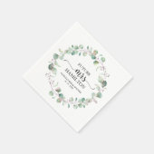 グリーンリーユーカリリースブライダルシャワー スタンダードカクテルナプキン (角)