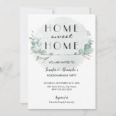 グリーンリーユーカリ引っ越し祝いパーティーパーティの招待状 招待状 (正面)