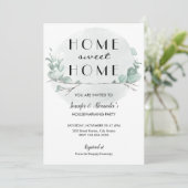 グリーンリーユーカリ引っ越し祝いパーティーパーティの招待状 招待状 (スタンド正面)