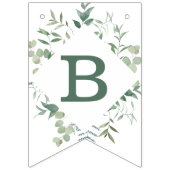 グリーンリーユーカリ植物学モダンブライダルシャワー バンティングフラッグ (第2の旗)