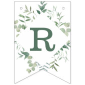 グリーンリーユーカリ植物学モダンブライダルシャワー バンティングフラッグ (第3の旗)