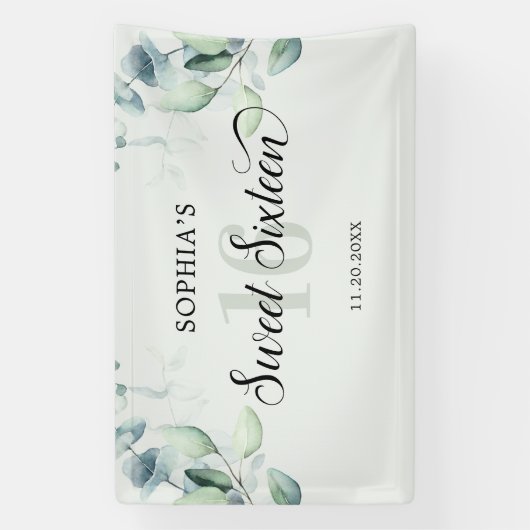 グリーンリーユーカリ素朴スイーツ16 横断幕 (縦)