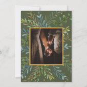 グリーンリーユーカリ結婚クラシック 招待状 (裏面)