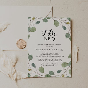 グリーンリーユーカリI do BBQ婚約パーティ 招待状