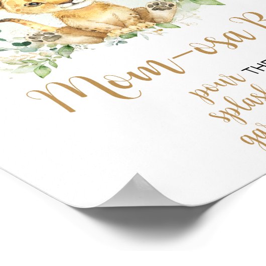 グリーンリーライオンベビーシャワーマママオサバー ポスター (角)