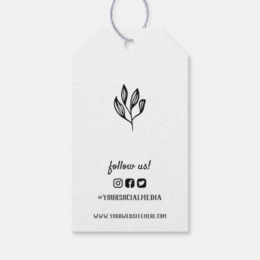 グリーンリーラインアートビジネス名ソーシャルメディア価格 ギフトタグ (裏面)