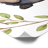 グリーンリーラクーンウッドランドアニマルズ子供部屋 ポスター (角)