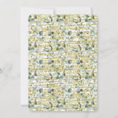 グリーンリーラブイズブルーイングブライダルシャワーコーヒーバー 招待状 (裏面)