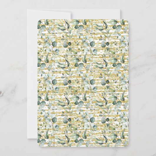 グリーンリーラブイズブルーイングブライダルシャワーコーヒーバー 招待状 (裏面)