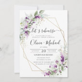 グリーンリーラベンダーリハーサルディナー招待状 招待状 (正面)