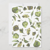 グリーンリーリースウッ素朴ドランドリーフブライダルシャワー 招待状 (裏面)