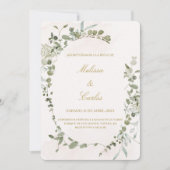 グリーンリーリーススペインの結婚式招待状 招待状 (正面)