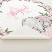 グリーンリーリースピンクエレファントガパーソナライズされたール シェルパブランケット (3/4)