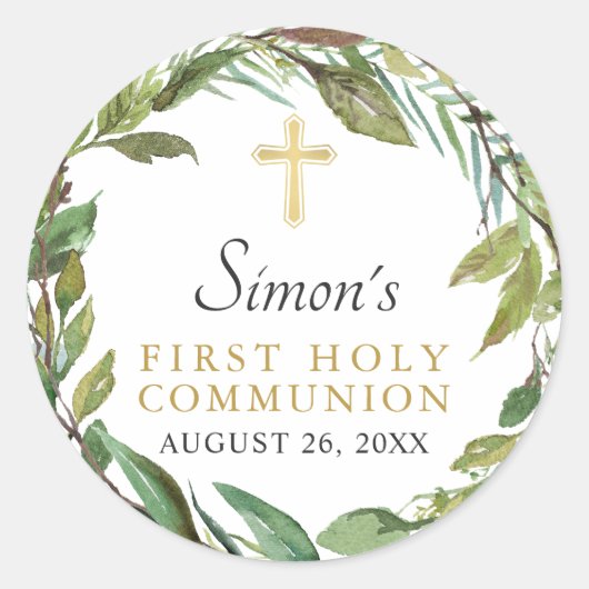 グリーンリーリースファースト・ホーリー・コミューニオンサンキュー ラウンドシール (正面)