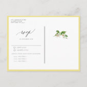 グリーンリーリース付きレモンボタニカル結婚 インビテーションポストカード (裏面)