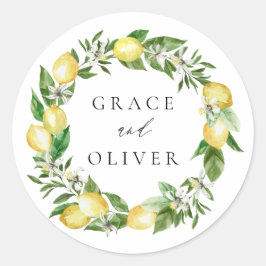 グリーンリーリース付きレモンボタニカル結婚 ラウンドシール