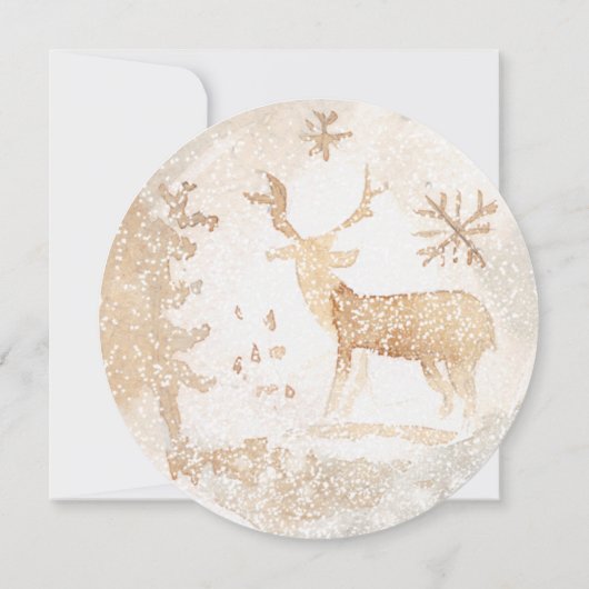 グリーンリーリース水彩写真 – クリスマス カード (裏面)