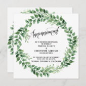 グリーンリーリース結婚が延期した発表 招待状 (正面/裏面)