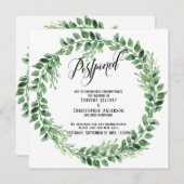 グリーンリーリース結婚が延期した発表 招待状 (正面/裏面)