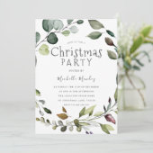 グリーンリーリーフリース水彩クリスマスパーティー 招待状 (スタンド正面)