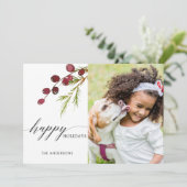 グリーンリーレッドベリーホリデイフォトカード シーズンカード (スタンド正面)