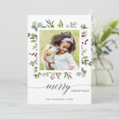 グリーンリーレッドベリーホリデイフォトカード シーズンカード (スタンド正面)