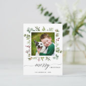 グリーンリーレッドベリーホリデーフォトポストカード シーズンポストカード (スタンド正面)