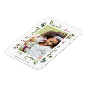 グリーンリーレッドベリーホリデーフォト マグネット (左側)