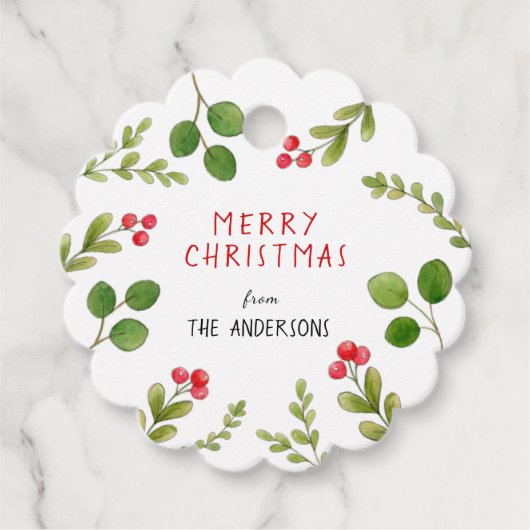 グリーンリーレッドホーリーベリーホリデー フェイバータグ (正面)