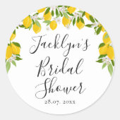 グリーンリーレモンブロッサムブライダルシャワー ラウンドシール (正面)