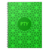 グリーンリー万華鏡のように千変万化するパターン ノートブック (正面)