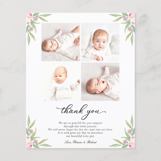 グリーンリー予算誕生のお知らせサンキューカード (裏面)