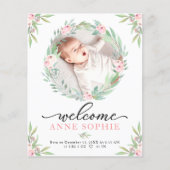 グリーンリー予算誕生のお知らせサンキューカード (正面)