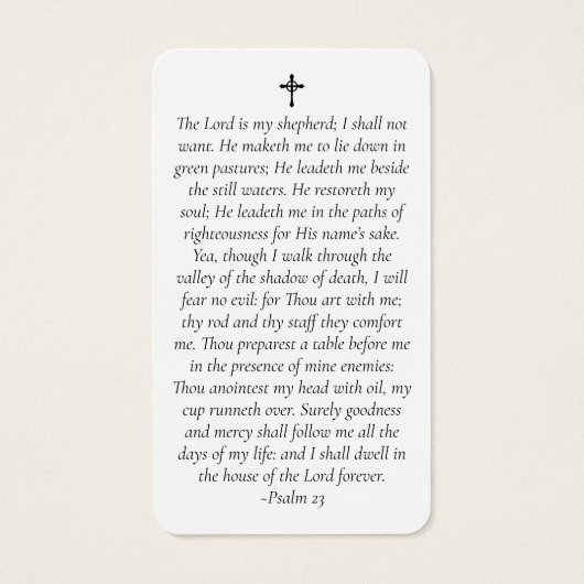 グリーンリー写真記念祈りの言葉カード (裏面)