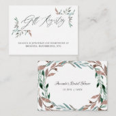 グリーンリー冬ブライダルシャワーギフトレジストリ エンクロージャーカード (正面/裏面)