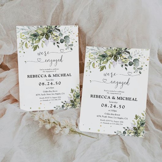 グリーンリー婚約パーティ招待状 招待状